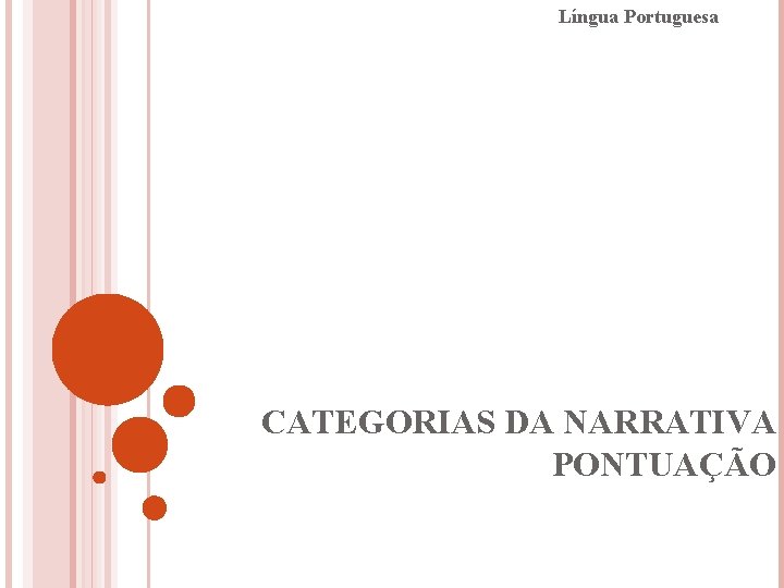 Língua Portuguesa CATEGORIAS DA NARRATIVA PONTUAÇÃO 