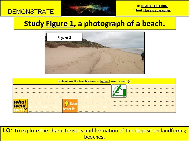 Be READY TO LEARN Think like a Geographer DEMONSTRATE Study Figure 1, a photograph