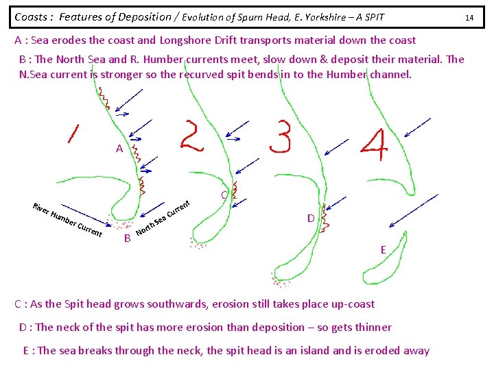 Coasts : Features of Deposition / Evolution of Spurn Head, E. Yorkshire – A