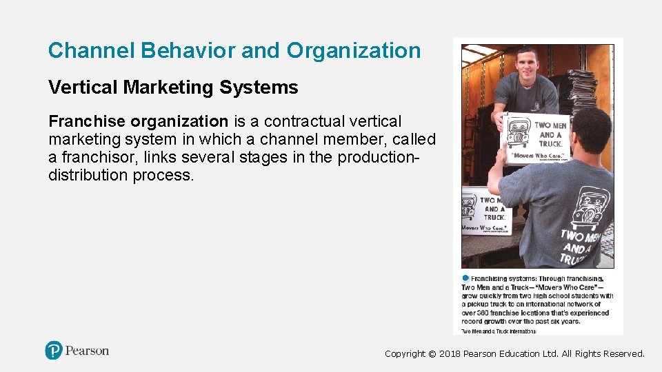 Channel Behavior and Organization Vertical Marketing Systems Franchise organization is a contractual vertical marketing