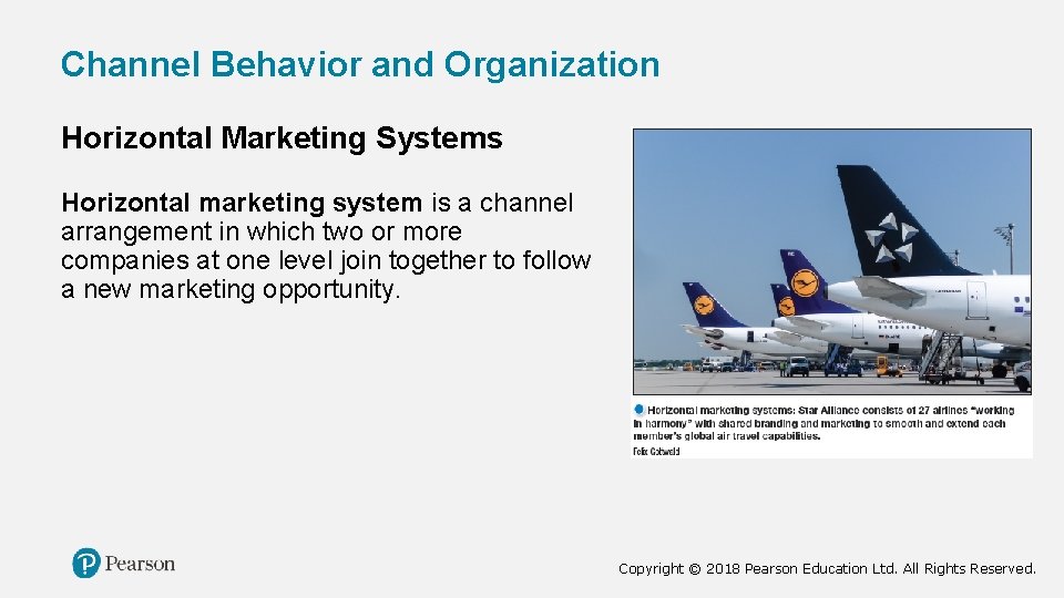 Channel Behavior and Organization Horizontal Marketing Systems Horizontal marketing system is a channel arrangement