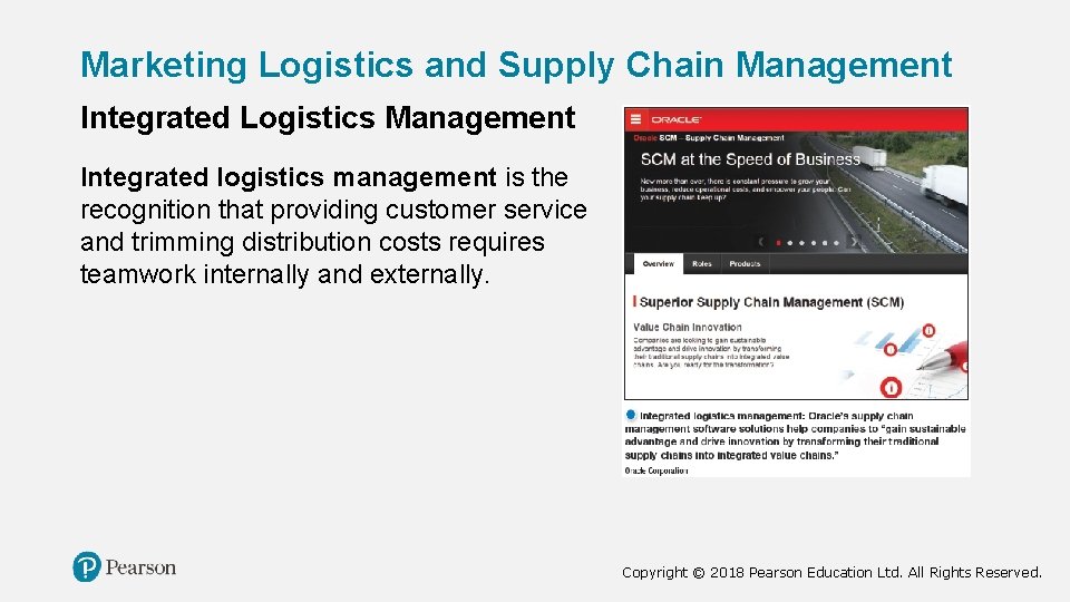 Marketing Logistics and Supply Chain Management Integrated Logistics Management Integrated logistics management is the