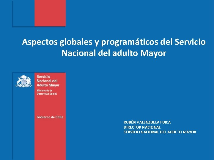Políticas Públicas para el adulto mayor Aspectos globales y programáticos del Servicio Ejes y