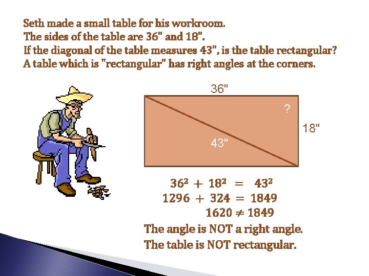 Seth made a small table for his workroom. The sides of the table are