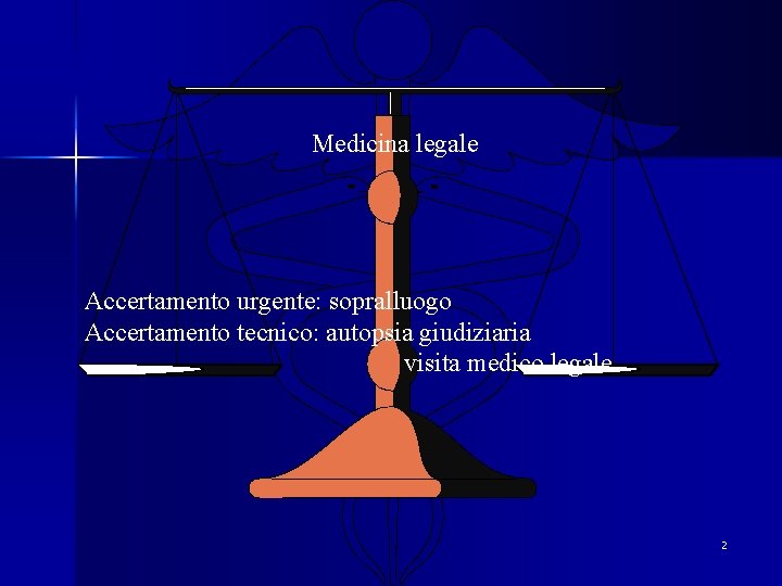 Medicina legale Accertamento urgente: sopralluogo Accertamento tecnico: autopsia giudiziaria visita medico legale 2 