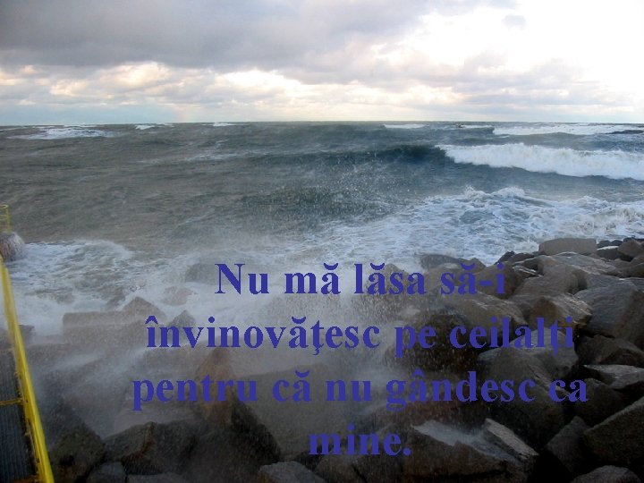 Nu mă lăsa să-i învinovăţesc pe ceilalţi pentru că nu gândesc ca mine. 