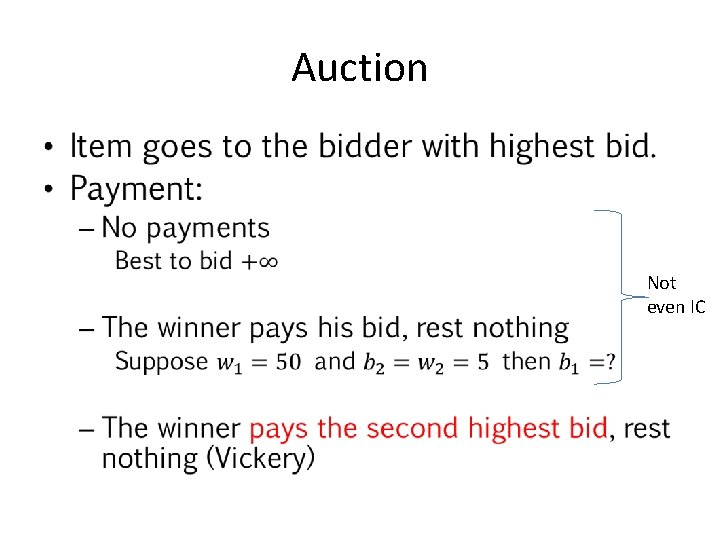 Auction • Not even IC 