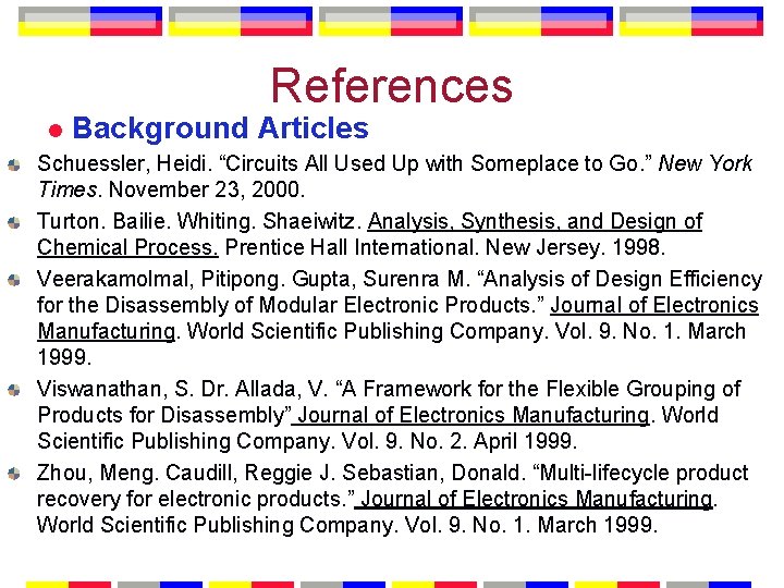 References l Background Articles Schuessler, Heidi. “Circuits All Used Up with Someplace to Go.