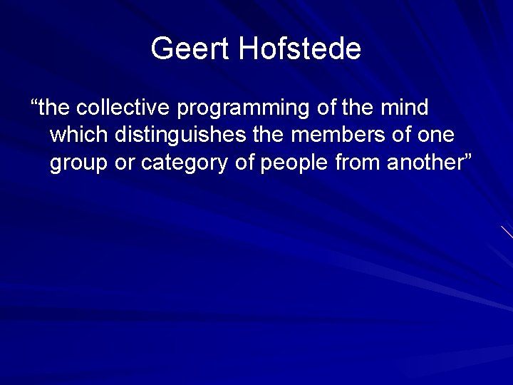 Using Conceptual Frameworks to understand Cultural Differences Val