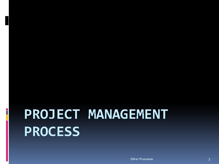 PROJECT MANAGEMENT PROCESS Other Processes 5 