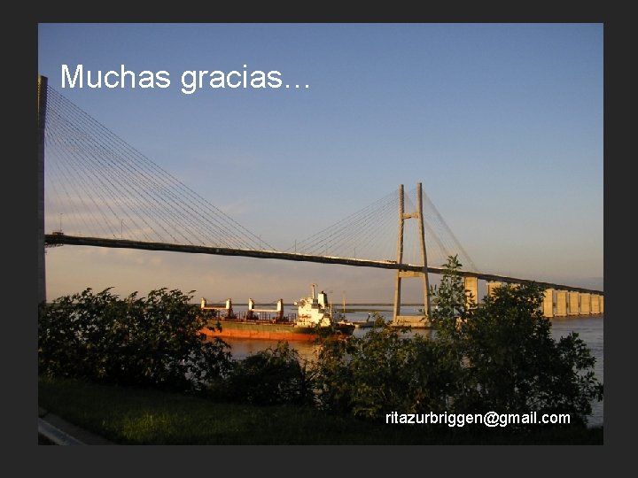 Muchas gracias… ritazurbriggen@gmail. com 