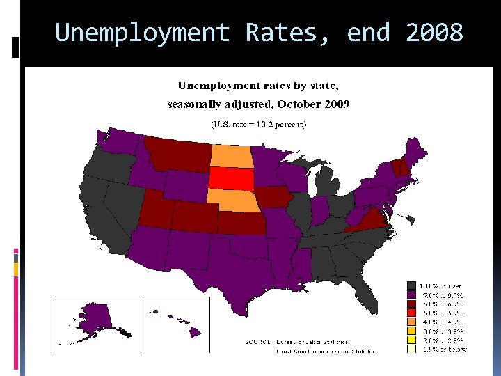 Unemployment Rates, end 2008 