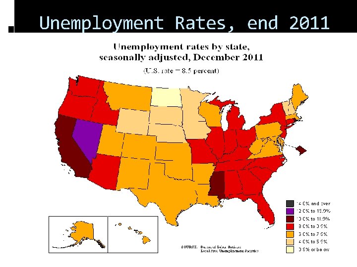 Unemployment Rates, end 2011 