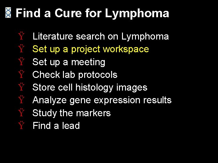 Find a Cure for Lymphoma Ÿ Ÿ Ÿ Ÿ Literature search on Lymphoma Set