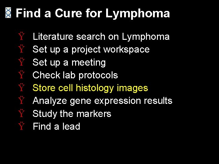 Find a Cure for Lymphoma Ÿ Ÿ Ÿ Ÿ Literature search on Lymphoma Set