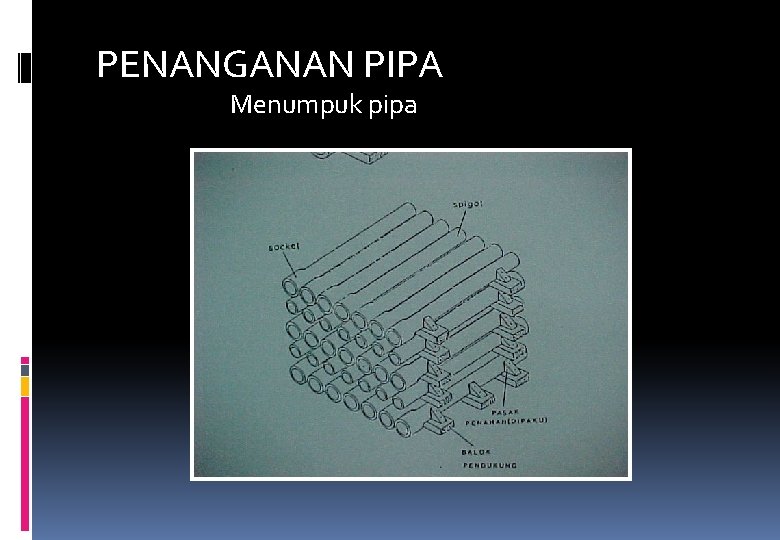 PENANGANAN PIPA Menumpuk pipa 