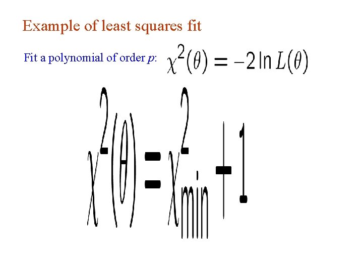 Example of least squares fit Fit a polynomial of order p: G. Cowan Aachen