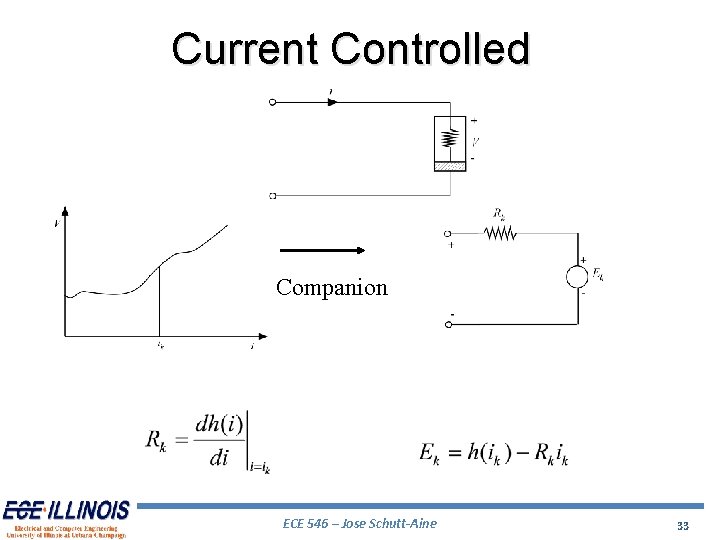 Current Controlled Companion ECE 546 – Jose Schutt-Aine 33 Current Controlled Companion ECE 546 – Jose Schutt-Aine 33