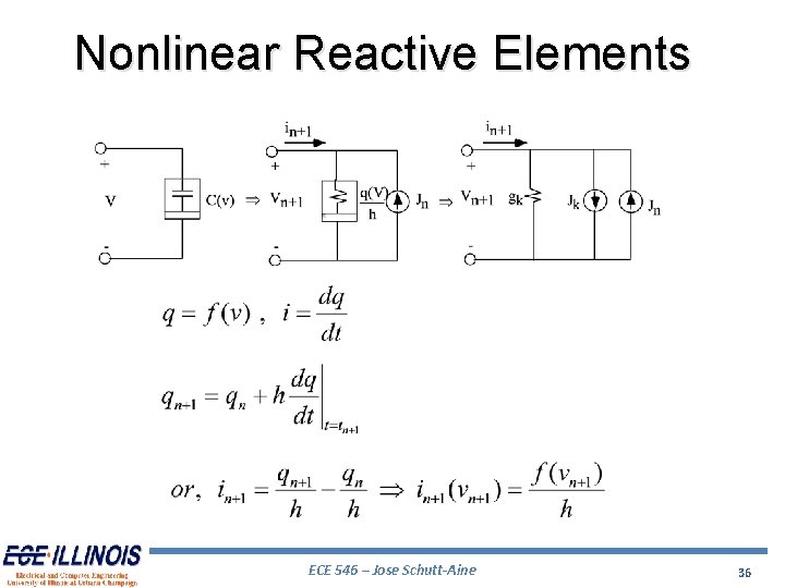 Nonlinear Reactive Elements ECE 546 – Jose Schutt-Aine 36 Nonlinear Reactive Elements ECE 546 – Jose Schutt-Aine 36