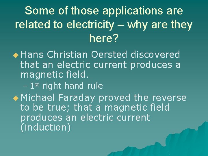 Some of those applications are related to electricity – why are they here? u