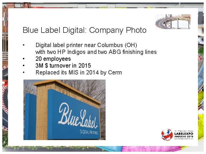 blue label printing