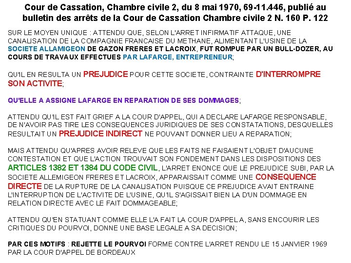 Cour de Cassation, Chambre civile 2, du 8 mai 1970, 69 -11. 446, publié Cour de Cassation, Chambre civile 2, du 8 mai 1970, 69 -11. 446, publié