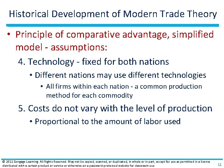 Historical Development of Modern Trade Theory • Principle of comparative advantage, simplified model ‐ Historical Development of Modern Trade Theory • Principle of comparative advantage, simplified model ‐