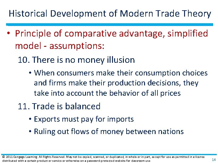Historical Development of Modern Trade Theory • Principle of comparative advantage, simplified model ‐ Historical Development of Modern Trade Theory • Principle of comparative advantage, simplified model ‐