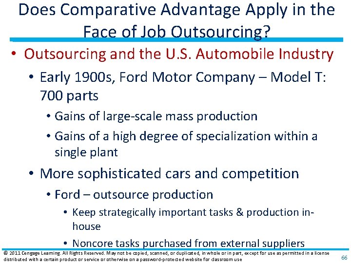 Does Comparative Advantage Apply in the Face of Job Outsourcing? • Outsourcing and the