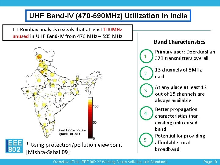 UHF Band-IV (470 -590 MHz) Utilization in India IIT-Bombay analysis reveals that at least