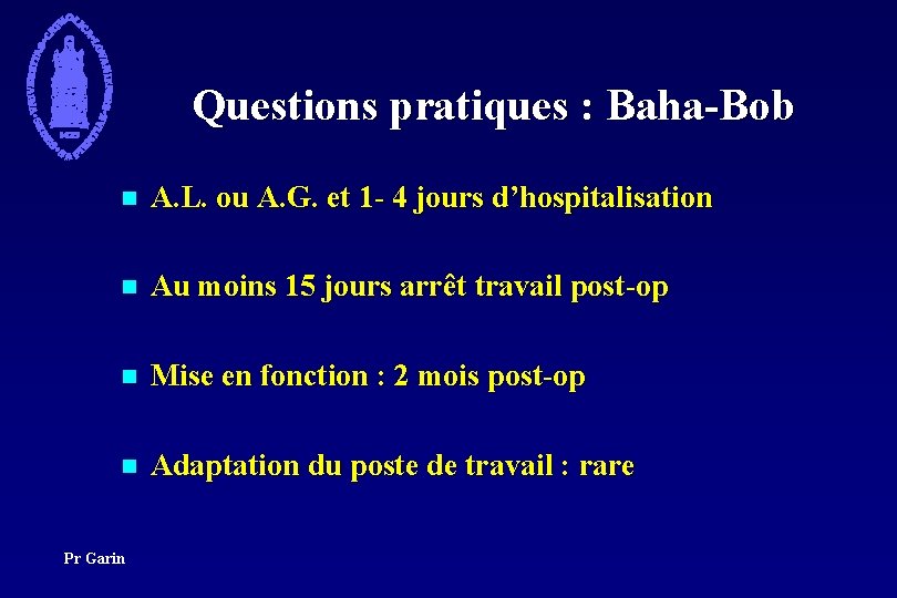 Questions pratiques : Baha-Bob n A. L. ou A. G. et 1 - 4