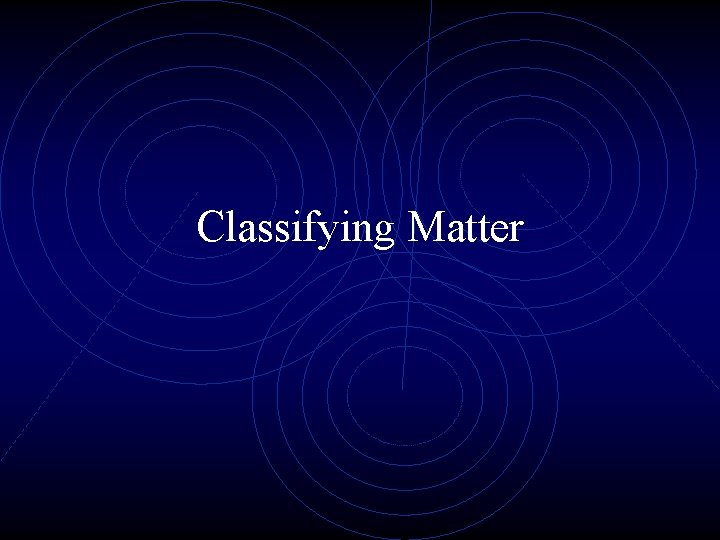 Classifying Matter 