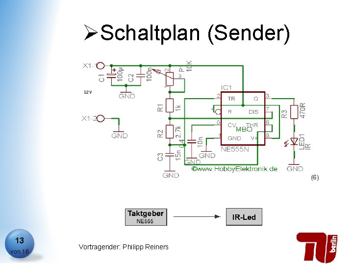 ØSchaltplan (Sender) (6) 13 von 16 Vortragender: Philipp Reiners 