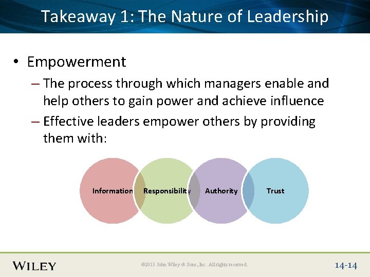 Place Slide Title 1: Text Takeaway The Here Nature of Leadership • Empowerment –