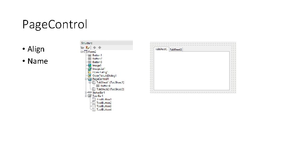 Page. Control • Align • Name 