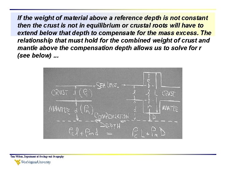 If the weight of material above a reference depth is not constant then the