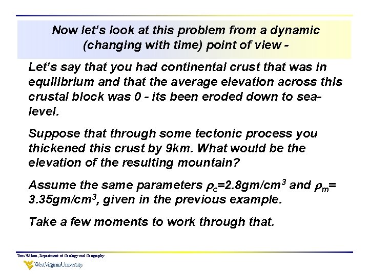 Now let’s look at this problem from a dynamic (changing with time) point of