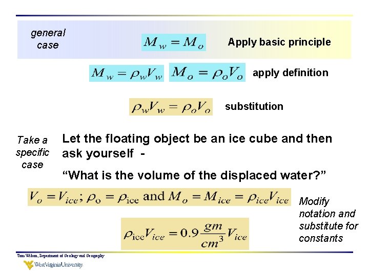 general case Apply basic principle apply definition substitution Take a specific case Let the