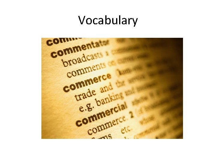 Vocabulary 