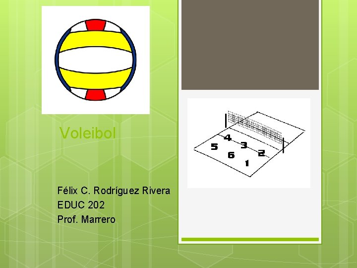 Voleibol Félix C. Rodríguez Rivera EDUC 202 Prof. Marrero 