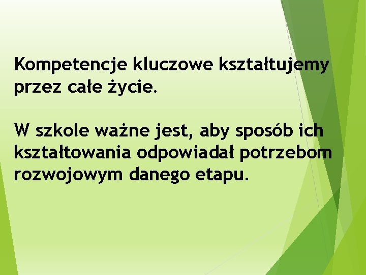 Kompetencje kluczowe kształtujemy przez całe życie. W szkole ważne jest, aby sposób ich kształtowania