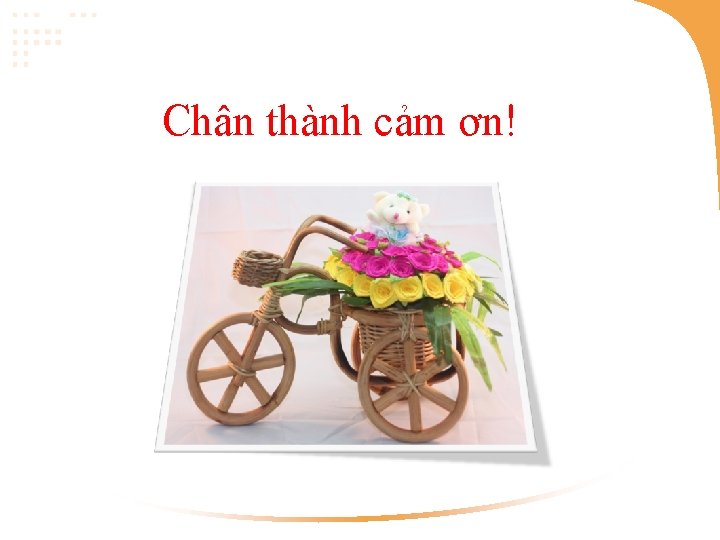 Chân thành cảm ơn! 