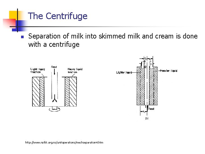 The Centrifuge n Separation of milk into skimmed milk and cream is done with The Centrifuge n Separation of milk into skimmed milk and cream is done with