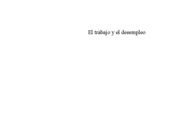 El trabajo y el desempleo 