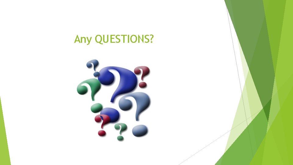Any QUESTIONS? 