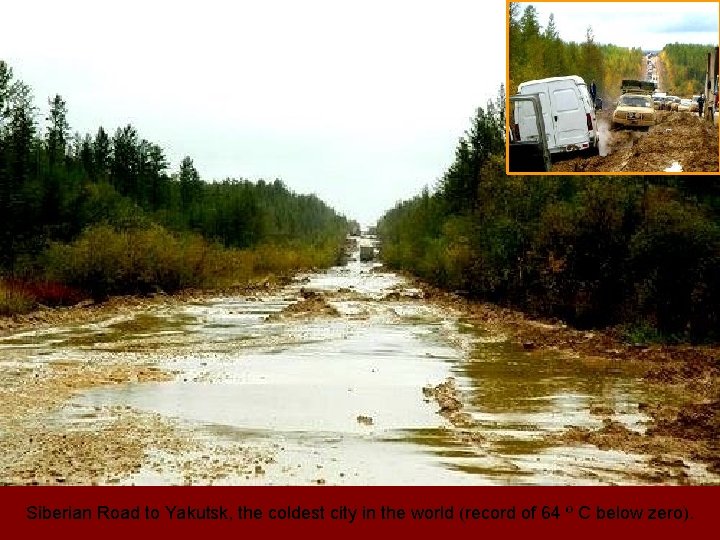 Siberian Road to Yakutsk, the coldest city in the world (record of 64 º