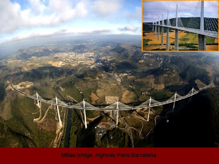 Millau bridge, highway Paris-Barcelona. 