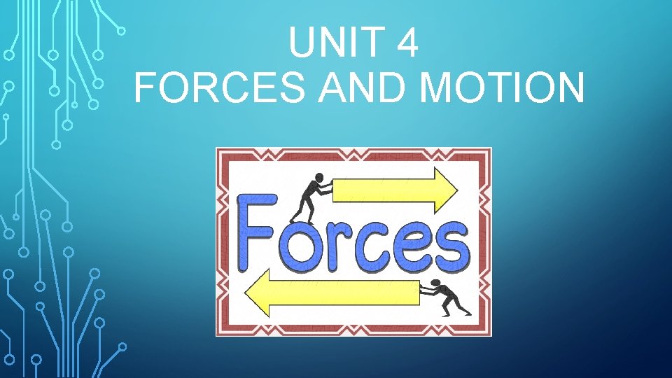 UNIT 4 FORCES AND MOTION 