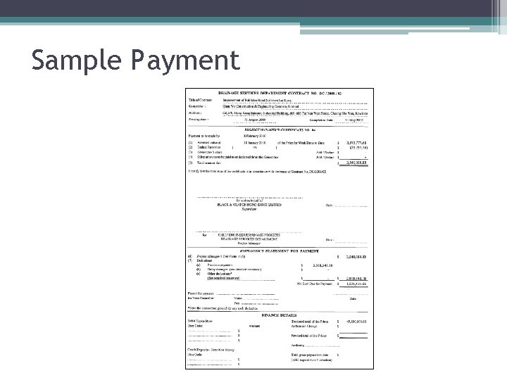Sample Payment 