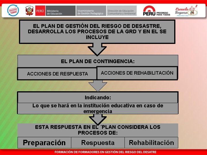 EL PLAN DE GESTIÓN DEL RIESGO DE DESASTRE, DESARROLLA LOS PROCESOS DE LA GRD